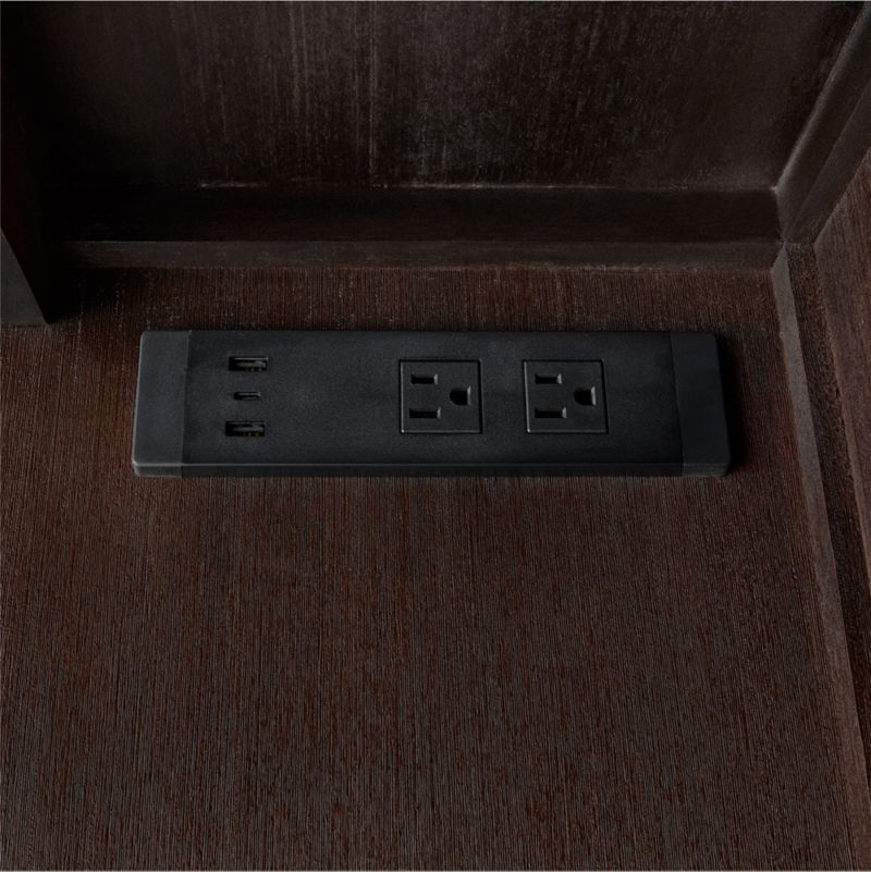 Keane 65" Espresso Solid Wood Desk with Outlets - image 9 of 10