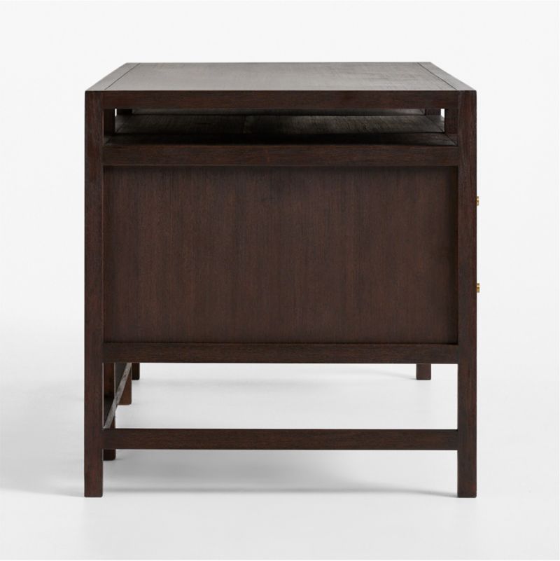 Keane 65" Espresso Solid Wood Desk with Outlets - image 4 of 10