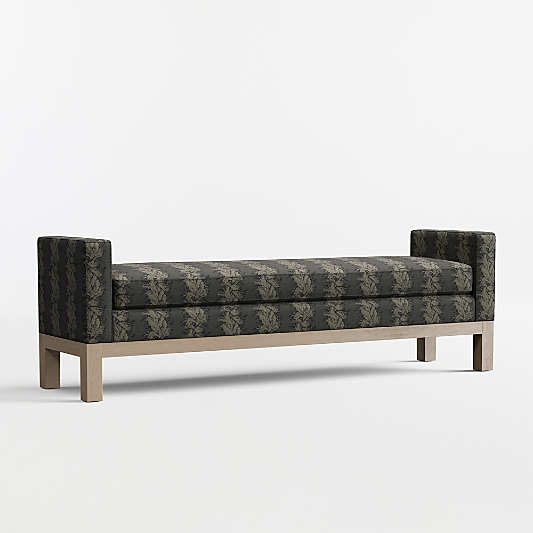 Keane 70" Weathered Natural Wood Upholstered Bench