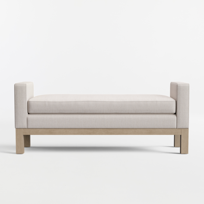 Keane 70" Weathered Natural Wood Upholstered Bench - image 5 of 7