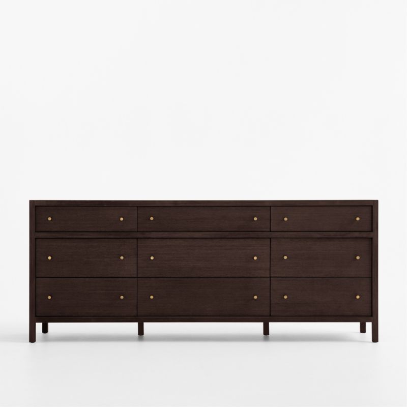 Keane 64" Solid Espresso Wood 6-Drawer Dresser - image 2 of 10