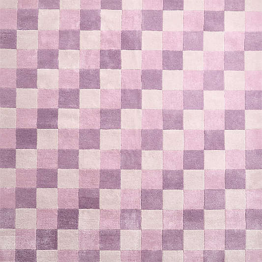 Kian Checker Lilac Rose Performance Kids Rug Swatch