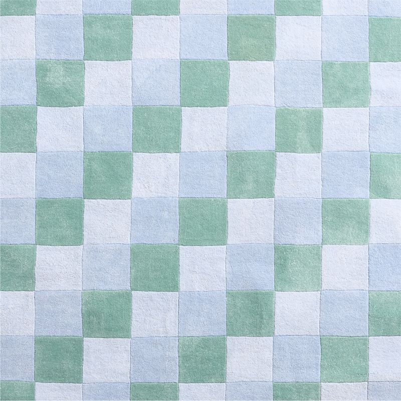 Kian Checker Pale Blue Performance Kids Area Rug 5'x8' - image 1 of 4