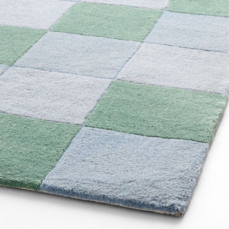 Kian Checker Pale Blue Performance Kids Area Rug 5'x8' - image 3 of 4