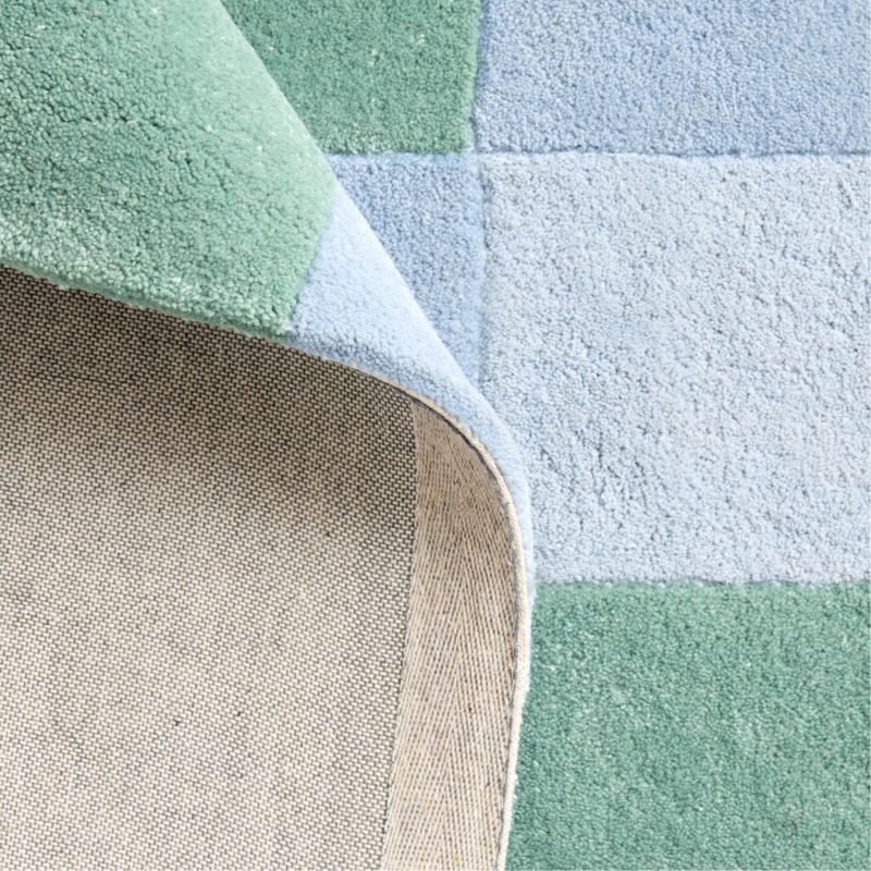Kian Checker Pale Blue Performance Kids Area Rug 5'x8' - image 2 of 4