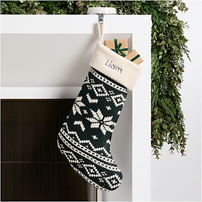 View Green Knit Fair Isle Christmas Stocking details