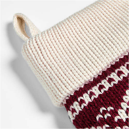 Red Knit Fair Isle Christmas Stocking