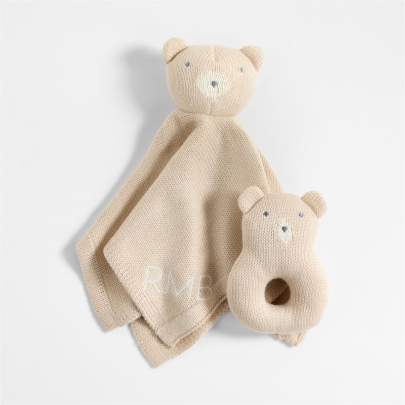 Bear Knit Lovey and Rattle Gift Set - image 0 of 9