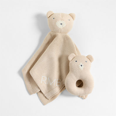 View Bear Knit Lovey and Rattle Gift Set details