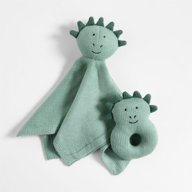 Dino Knit Lovey and Rattle Gift Set - image 2 of 5