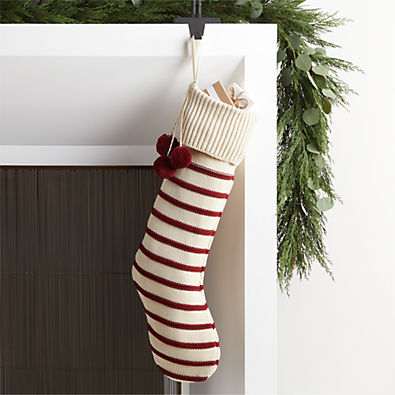 View Red Stripe Knit Christmas Stocking details