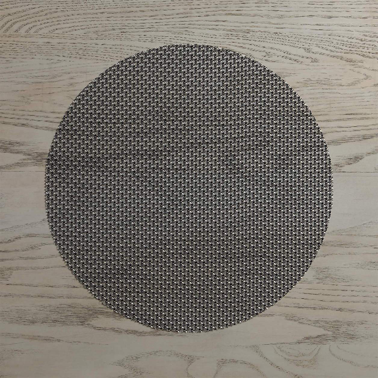 Chilewich Knitty Black Vinyl Round Placemat + Reviews Crate & Barrel
