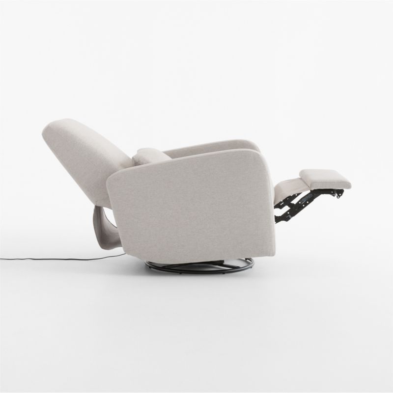 Kinney Beach Oat Tan Swivel Glider Power Recliner Nursery Chair - image 6 of 8