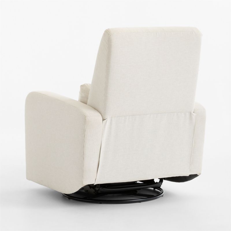 Kinney Linen Natural Stripe Swivel Glider Power Recliner Nursery Chair - image 3 of 8