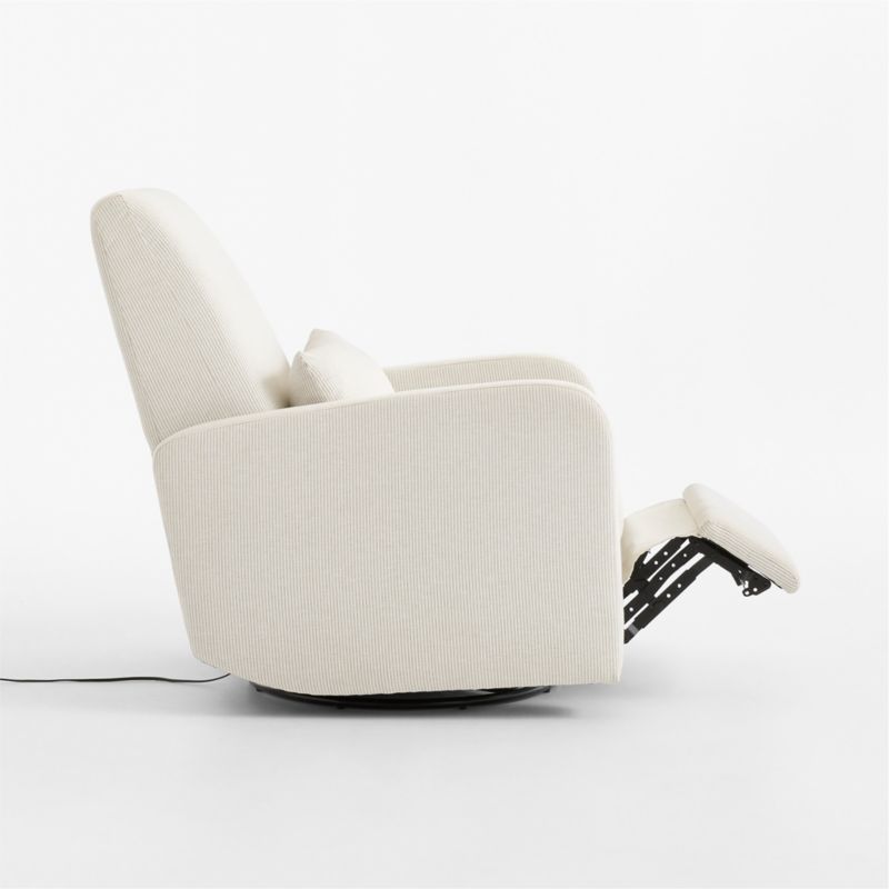 Kinney Linen Natural Stripe Swivel Glider Power Recliner Nursery Chair - image 5 of 8