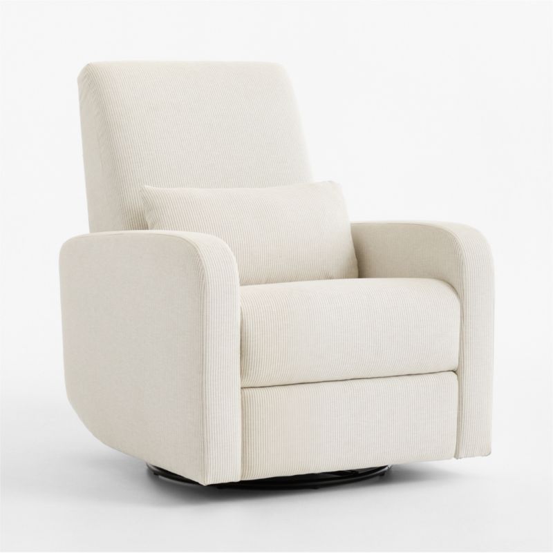 Kinney Linen Natural Stripe Swivel Glider Power Recliner Nursery Chair - image 1 of 8