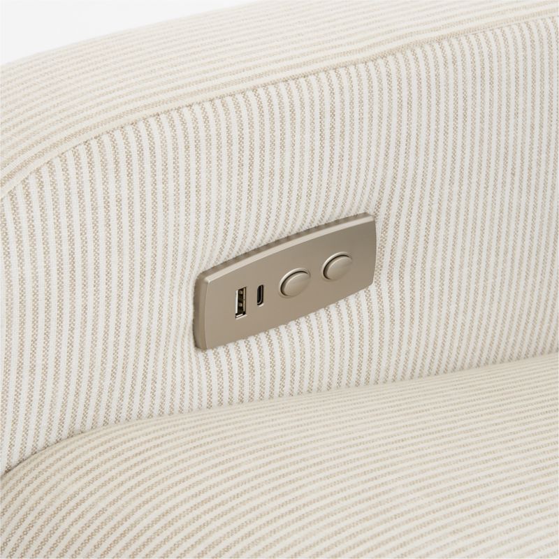 Kinney Linen Natural Stripe Swivel Glider Power Recliner Nursery Chair - image 7 of 8