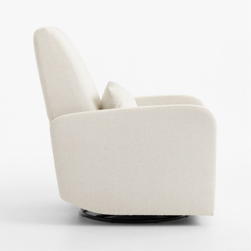 Kinney Linen Natural Stripe Swivel Glider Power Recliner Nursery Chair - image 4 of 8