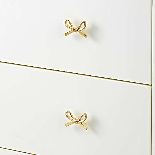 Gold Bow Knobs, Set of 6