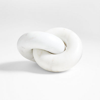 View White Marble Knot 9" Sculpture details
