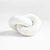 White Marble Knot 9" Sculpture + Reviews | Crate & Barrel