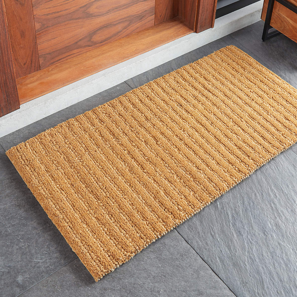 Light Brown and Black Cotton Knitted Mat floor mats and door mats