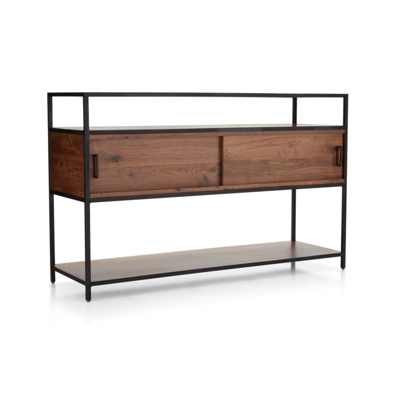 Knox Black Trim and Walnut 56" Storage Media Console