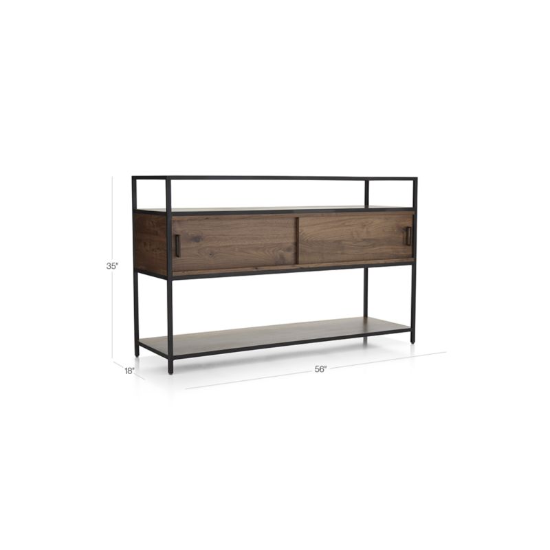 Knox Black Trim and Walnut 56" Storage Media Console