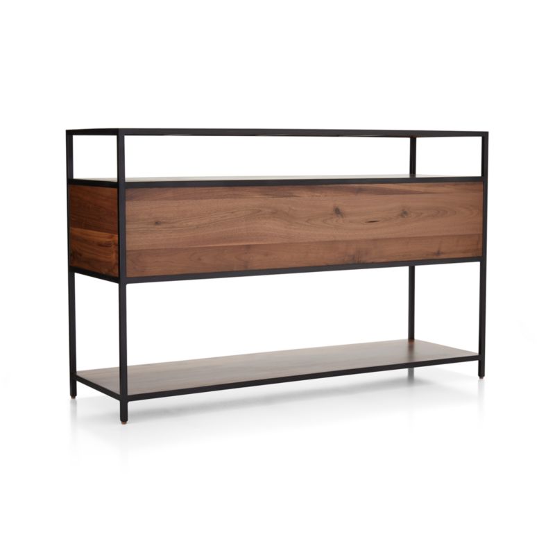 Knox Black Trim and Walnut 56" Storage Media Console