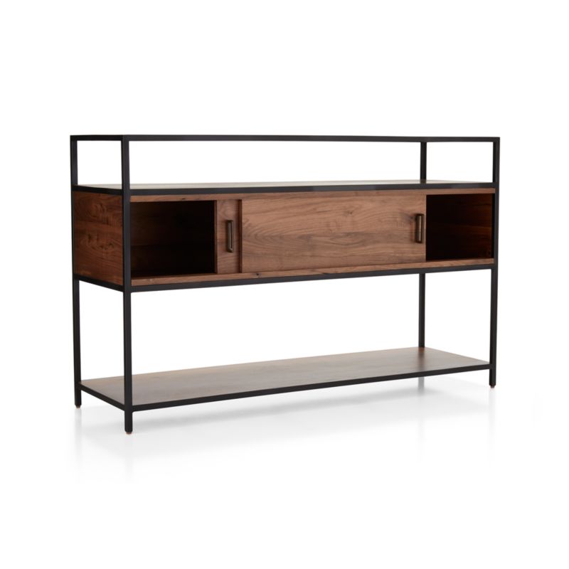 Knox Black Trim and Walnut 56" Storage Media Console