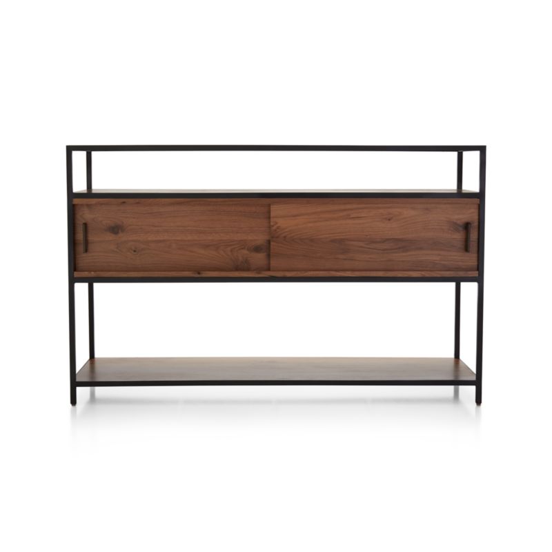 Knox Black Trim and Walnut 56" Storage Media Console