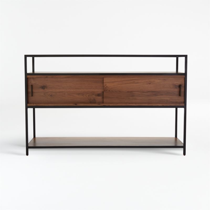 Knox Black Trim and Walnut 56" Storage Media Console