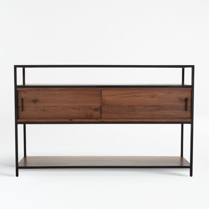 Knox Black Trim and Walnut 56" Storage Media Console