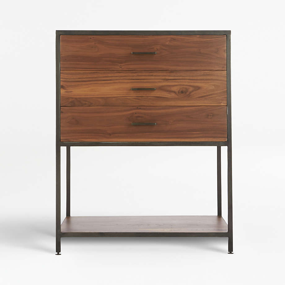 Knox Black Trim and Walnut 28" Low Storage Bookshelf + Reviews Crate