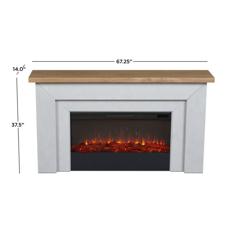 Koa White and Wood Electric Fireplace 68" - image 4 of 5