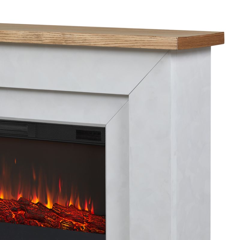 Koa White and Wood Electric Fireplace 68" - image 3 of 5