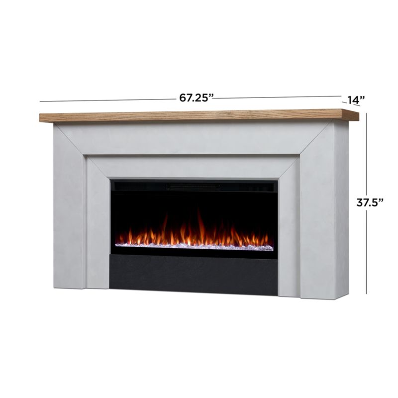 Koa White and Wood with Landscape Smart Electric Fireplace 68" - image 3 of 9