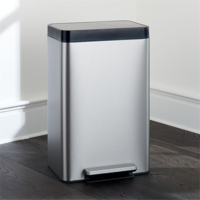 13-Gallon Modern Stainless Steel Kitchen Trash Can with Foot Step Pedal  Design