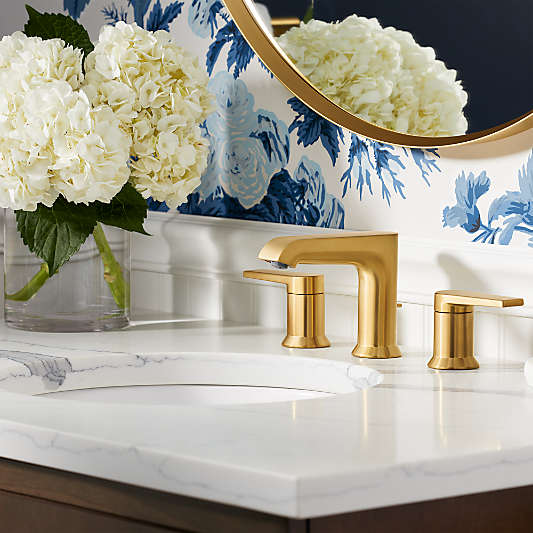 Kohler ® Hint ® Widespread Brushed Moderne Brass Bathroom Sink Faucet