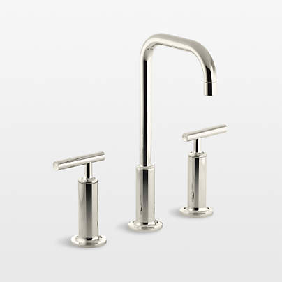 Kohler ® Purist ® Widespread Chrome Gooseneck Bathroom Sink Faucet