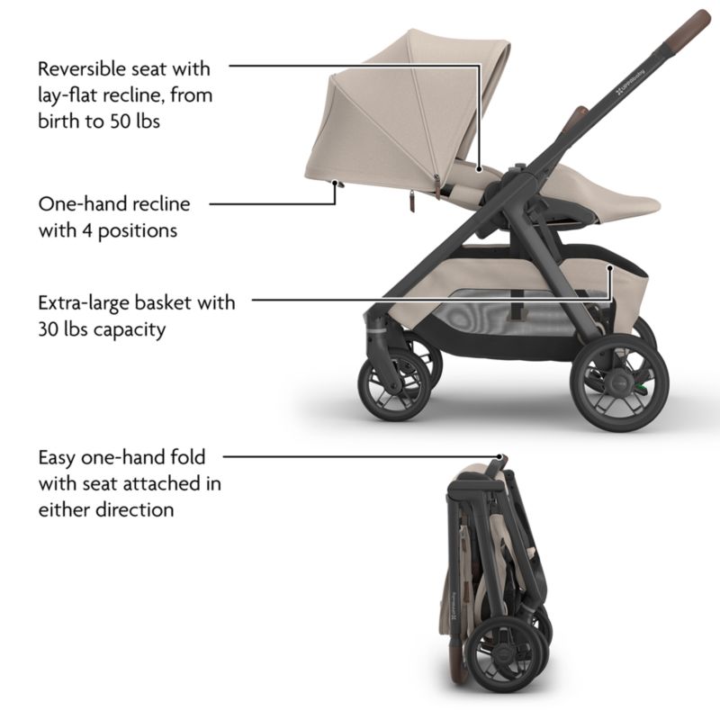 UPPAbaby Ada Sandstone Melange Kona Lightweight Baby Stroller - image 6 of 8