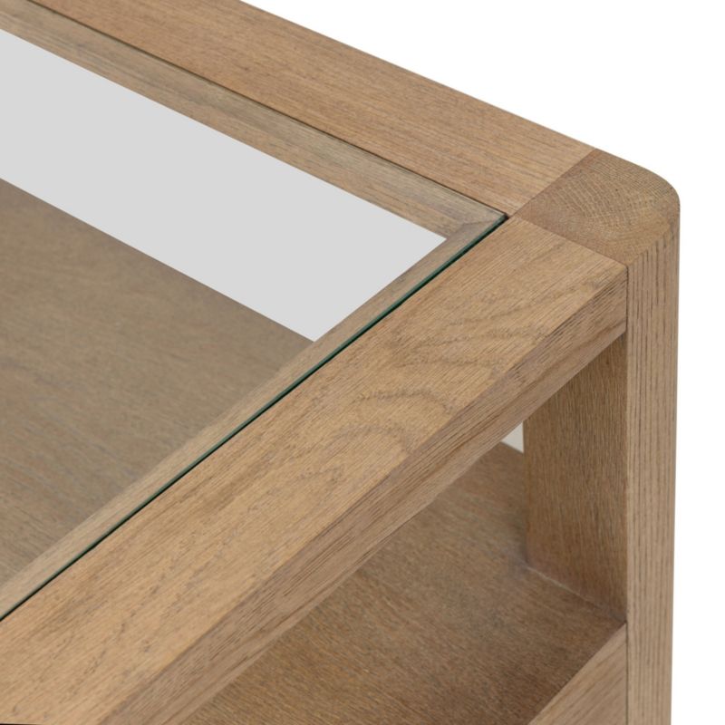 Kofi Brown Oak and Glass 25" End Table - image 5 of 7