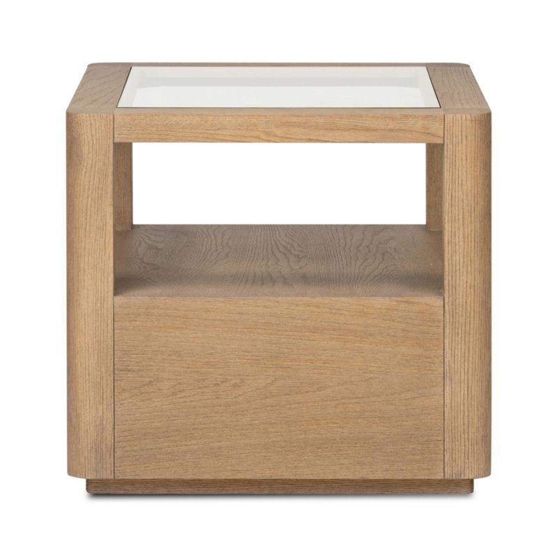 Kofi Brown Oak and Glass 25" End Table - image 4 of 7