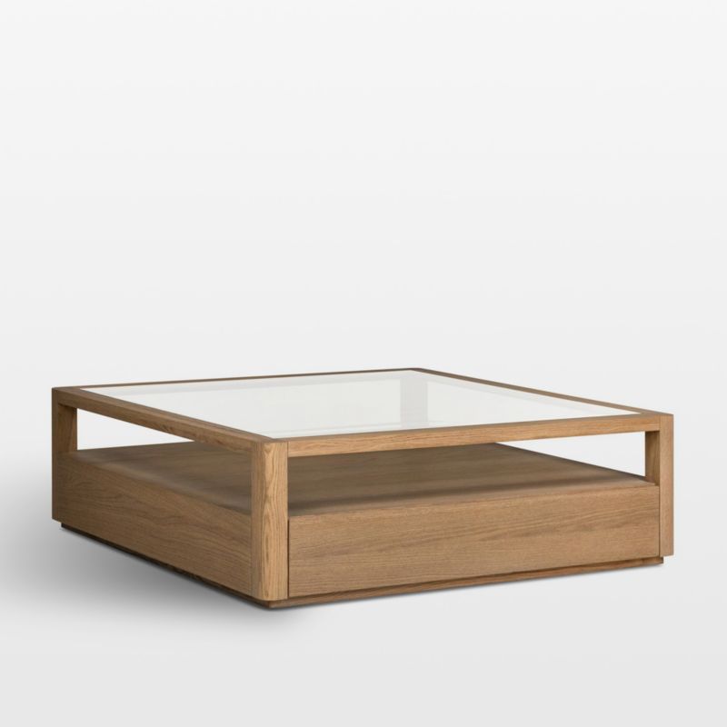 Kofi Brown Oak and Glass 50" Coffee Table - image 3 of 7