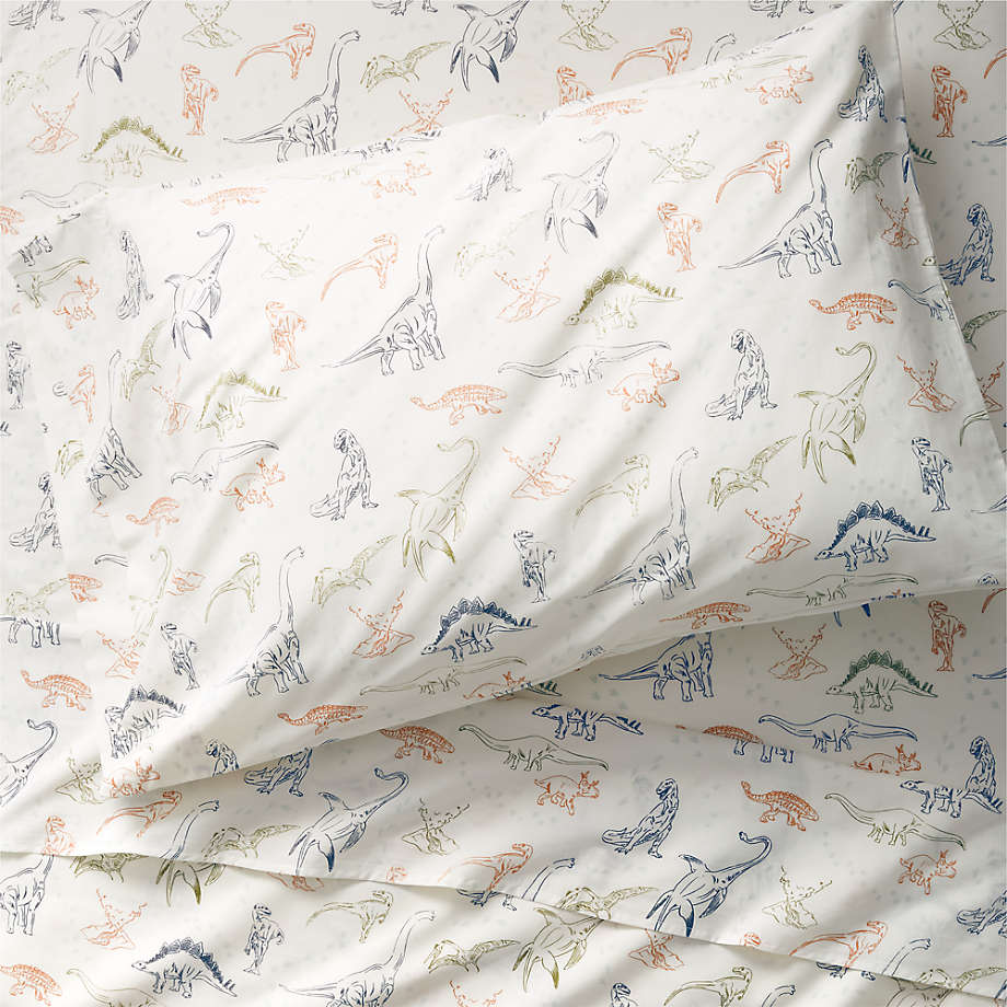 Koro Organic Cotton Dinosaur Kids Twin Sheet Set + Reviews | Crate & Kids