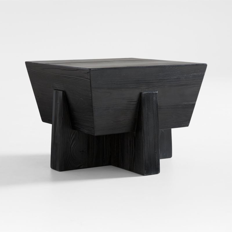 Kota Square Textured Black Pine Side Table - image 10 of 13