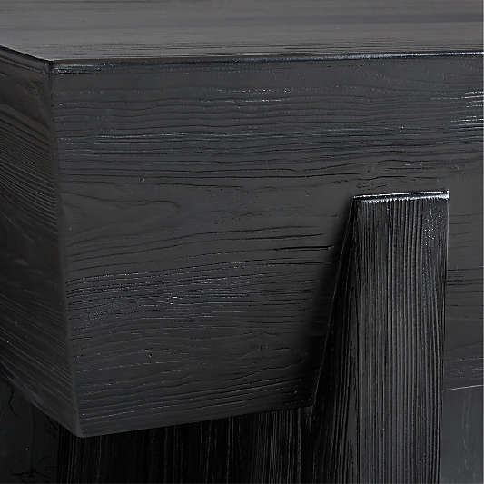 Kota Square Textured Black Pine Side Table