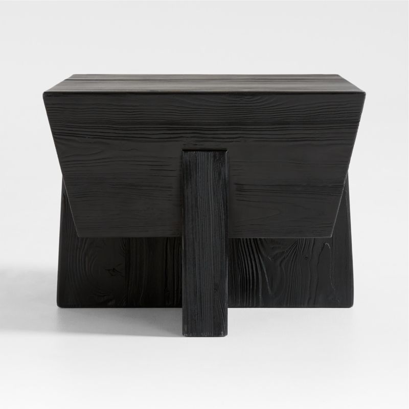 Kota Square Textured Black Pine Side Table - image 0 of 13