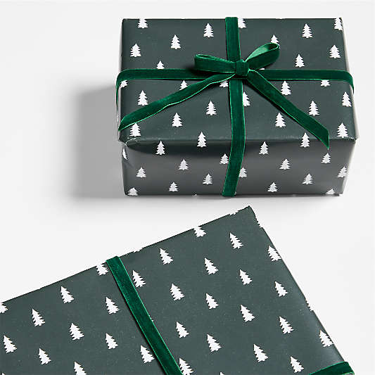 Kraft Green Trees Holiday Gift Wrap