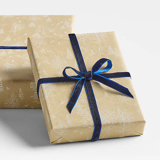 Deep Blue Velvet Holiday Ribbon 3/8"